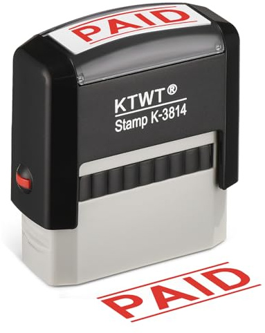 Paid Self Inking Stamp, Paid Stamps for Retail Use, Self Inking Stamp with Red Ink, Rubber Stamps for Business