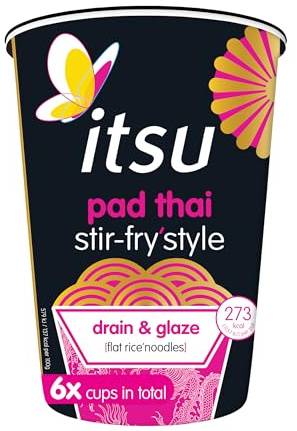 itsu Pad Thai Stir Fry Style Noodles 83g | Instant Noodles Multipack Pots | Quick-to-Make Snack | Pack of 6