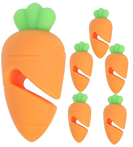 FUNOMOCYA 6pcs Silicone Boil over Spill Stopper Lid Lifter for Kitchen Pan Spill Protectors Carrot Design Easy to Use and Clean