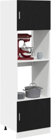 vidaXL Mueble Colgante con Estante Roble Negro 60 x 57 x 207 cm, Armario de Cocina Moderno, diseño Rectangular, Gran Espacio, Materiales Resistentes, Estilo contemporáneo, soluciones de hogar