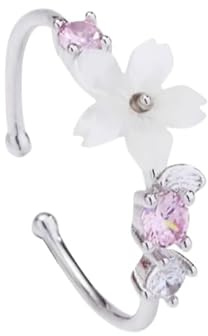Bague En Argent Sterling 925 Avec Zircon Rose Pour Femme, Anneau Créatif En Forme De Coquillage Et De Fleur De Cerisier, Anneau Ouvert Et Réglable, Bijoux De Fiançailles, Cadeaux Pour Femmes Et F