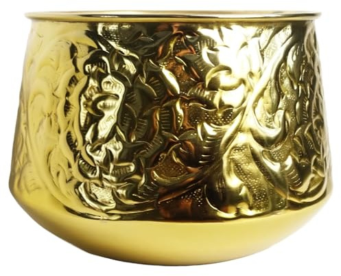 Leaf Dekorativer Übertopf aus Metall, Gold, 18