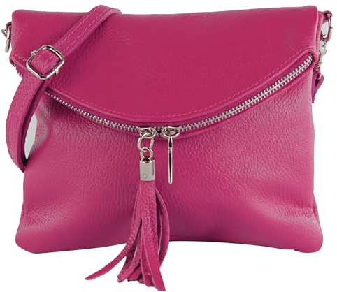 Modamoda de T07L / T139L - Petit sac à bandoulière en cuir pour femme - 2 modèles - Fabriqué à la main en Italie, s