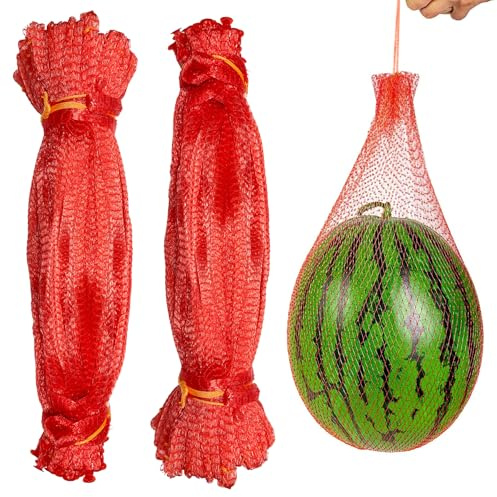 TZEKING 100 Pezzi Rete per Angurie,60 cm Riutilizzabili RinforzatoTraliccio Rete per Melone Resistente Amaca,Rete di Melone Amache Melone con Coulisse,Supporto per il Supporto per la Frutta