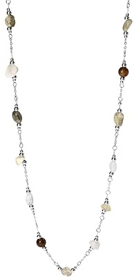 Purelei® Island Dream Collana – con opale verde, amazonite, moosachat e agata – placcato oro 18K – collana da donna 40–45 cm – gioielli in pietra naturale con colori tropicali, Länge: 40-45 cm