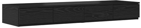 Eleganz Bettschubladen Schwarz 120x36,5x16,5 cm aus Holzwerkstoff - Praktische Unterbring für Kleidung & Bettwäsche - Platzsparend & Langlebig
