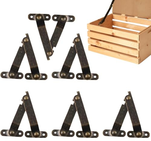 Masoog Soporte para tapa – Bisagras para baúl, 6 unidades, resistente, ajustable, para armarios, banco de trabajo, juguetes, etc