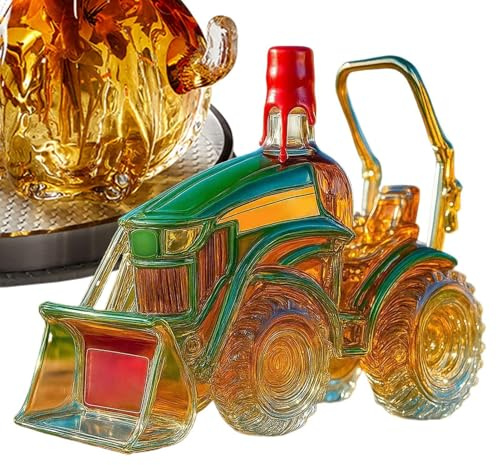 Gihioue Decanter per liquori – Divertente trattore 3D – Bottiglia di vino – Decanter decorativo in per bar casa amanti del whisky