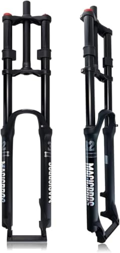 Caimcie Mountainbike-Vorderradgabel 26 27,5 29 Zoll 1-1/8 Doppelschultergabeln Gerade Luftgabel Fahrradfedergabel Downhill-Federweg 180 mm QR 9 * 100 mm Scheibenbremse Vorderradgabel Handbuch A,26
