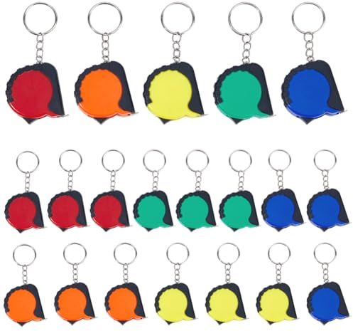 SUPERFINDINGS 20Pcs 5 colori Mini metro a nastro portachiavi piccolo retrattile misura a nastro misura tascabile con involucro protettivo in ABS per costruzione bomboniere regalo di compleanno