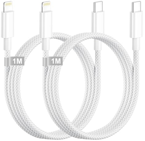 Cable iPhone USB C, Cable USB C vers Lightning [1M/Lot de 2], Certifié Apple MFi Cable iPhone Charge Rapide Cable Lightning USB C Cable Chargeur iPhone Fil pour Apple iPhone 14/13/12/11/XS/X/8/7/iPad