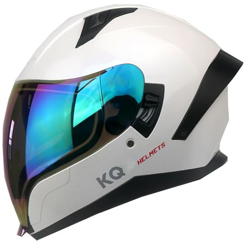 Motorradhelm Integralhelme Retro Vollvisierhelm Mopedhelm Für Erwachsene Frauen Männer Rollerhelm ECEDOT Zertifiziert Mit Doppelvisier Sturz Integralhelm Motocrosshelme B,L:59-60CM