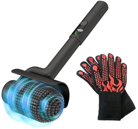 BIZEG Electric Grill Brush for Outdoor BBQ, 800RPM High Torque Power Scrubber with 3-Speed Modes, Heavy Duty 304 Stainless Steel Cleaning Kit for Gas/Pellet/Charcoal Grills, Gift for Men/Dad