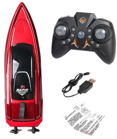 Fjärrstyrd Båt För Barn | 2.4GHz Racing Vattenleksaker,Fjärrstyrd Motorbåt | Användning Utomhus I Sjöar Dammar Floder Stränder Parker För Barn Pojkar Och Flickor Från 4 Till 12