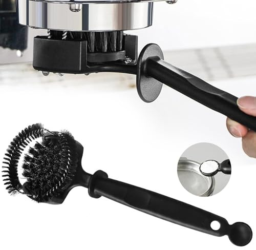 58 mm Espresso Maschinen Reinigungsbürste, Rundbürste für Brühgruppe & Duschsieb, reinigt am Dichtungsring, entfernt Kaffeereste und Öle, Barista Zubehör für Zuhause & Café