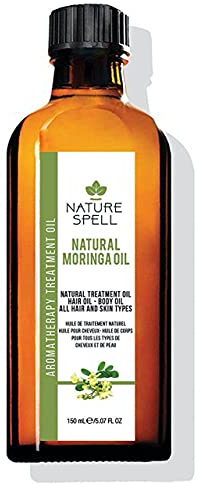 Nature Spell Moringa Oil for Hair, Pre-Diluted Oil Helps Protect & Promote Growth, Replenishes Dull, Tired Strands, For All Hair Types, Vegan, 150ml