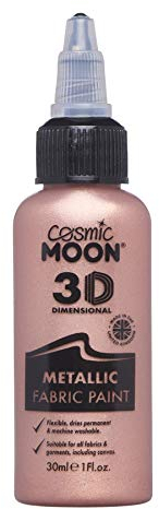 Cosmic Moon - Hochwertige Stofffarbe für einen schimmernden Metallic-Look - 30ml - Roségold