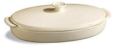 Emile henry - emile henry piatto per cottura al cartoccio colore argile-argilla cm. 42x25 litri 1,9