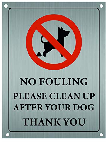 NO DOG FOULING SIGN METAL ALAMINIUM A5 20cm x 15cm PLAQUE/SIGN
