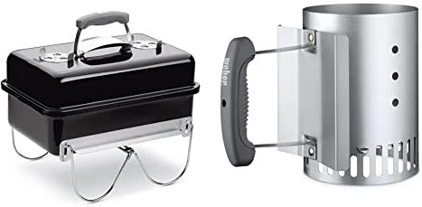 Weber 1131004 - Barbecue a carbone Go-Anywhere Nero & 7447 Ciminiera per barbecue a carbone