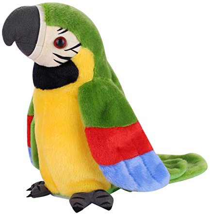 ITODA Perroquet Jouet Electronique en Peluche Parlante, Perroquet Répétez Parler Jouet de Simulation de Poupée Agitant des Ailes Jouet Poupée Cadeau Anniversaire Noël pour Enfant Plus de 14 Ans