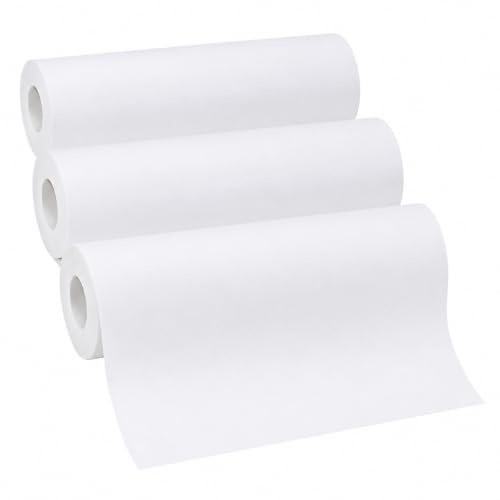 marburg 3 x Zeichenpapier Rolle Weiß Malpapier für Kinder 90m x 0,53m (3 x 30m) Hochwertige deutsche Qualität