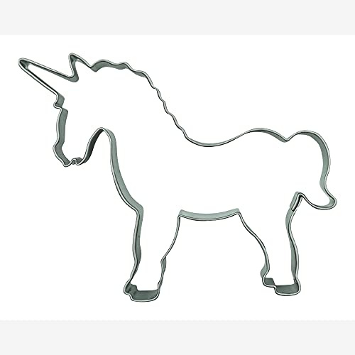 BekkiB 3467 - Keksausstecher Einhorn - 7 cm - Ausstecher Unicorn für Kekse - Ausstechform aus Edelstahl