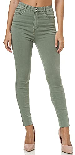 Gloop Dam stretch jeans jeans byxor skinny fit jegging skinnyjeans stretch byxor push up hög midja jeans, Miligruer, XL