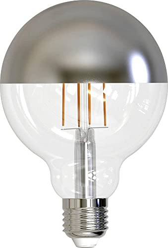 Müller-Licht Retro LED Globeform Filament E27 verspiegelt, 8.5W ersetzt 63W, nostalgisches superwarmweißes Licht (2700K), 850lm, dimmbar, 1 Stück (1er Pack)