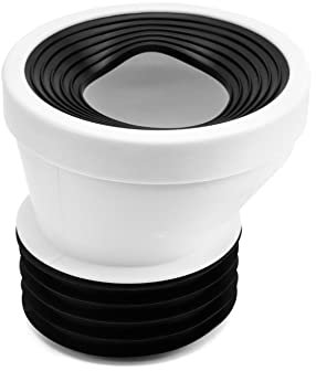 QWORK® 20 mm Versatz WC Anschlussrohr, Kunststoff WC Anschlussstück Weiß