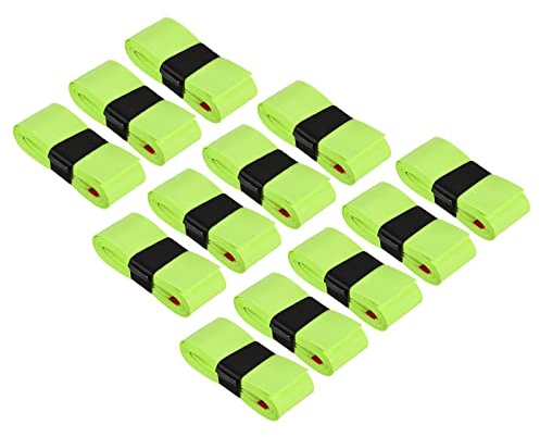 PATIKIL 43.3 Nastro Impugnatura Racchetta Tennis 12 Pezzi PU Overgrip Elasticizzato Antiscivolo Assorbe Sudore per Badminton Canna Pesca Verde Chiaro