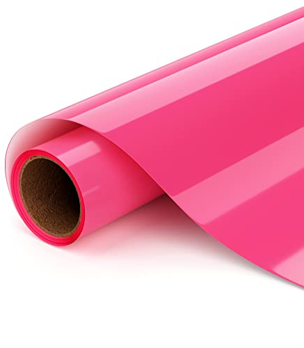 UIOK HTV flexfolie plotter textil Bündel 12 x 6ft bügelfolie plotter auf Neon Pink Vinyl für T-Shirt, einfach zu schneiden und zu entgittern für heat transfer vinyl (Neon Pink)