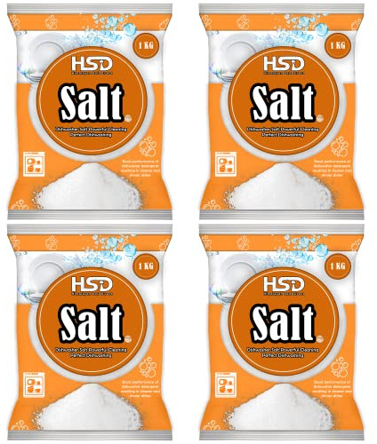 1kg Dishwasher Salt, Powerful Cleaning Dishwasher Salt, softener salt, Best For Laundry Kitchen Dish Washing, Compatible to All Water Softner Machines, Premium Food Grade 100% Genuine British Salt (4)