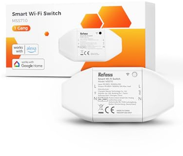 Refoss WiFi Switch Interruttore WiFi Universale Intelligente con Telecomando, Controllo Vocale, Interruttore Intelligente Funziona con Alexa, Google Home, 2500 W, 1 pezzo