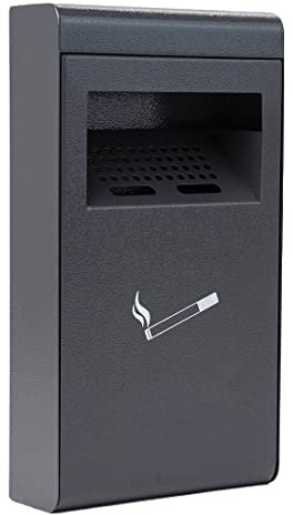 Danieli Store - Cenicero Exterior para Pared con Recipiente Interno 20x36x7 cm - Cenicero Pared en Acabado Gris Antracita - Llave y Kit de Montaje en Pared Incluidos