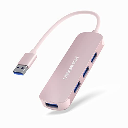 Hub USB 3.0 MEANHIGH 4 ports USB pour ordinateur portable, répartiteur multiport pour ordinateur portable, extenseur de port USB pour MacBook Pro, iMac HP, Dell, Asus, PC, clé USB, disque dur mobile