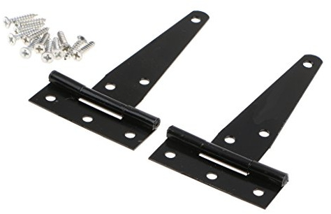 barenx 8 tailles disponibles, 2 charnières en T pour porte d'abri de jardin – comme décrit, noir 10,2 cm