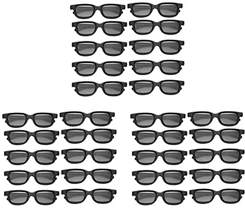 Lanko Occhiali 3D Passivi Polarizzati da 30 Pezzi per TV 3D Cinema 3D Reali per Gaming 3D E Cornice TV
