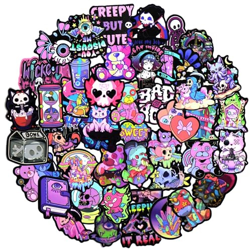 ALLY-MAGIC Gothic Stickers, Laptop Car Scrapbook Phone Skateboard Suitcase Luggage Bike Vinyl Waterproof Aesthetic Personalized Stickers for Teens Boys Girls Adults Children Y6-HAKTTZ(1)