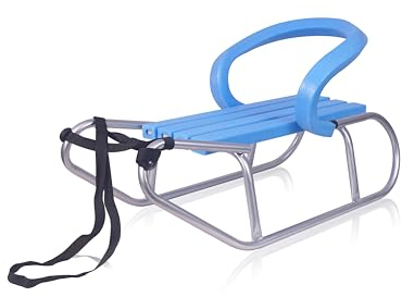 GagaDumi Foam Schlitten aus Metall mit Rückenlehne Kinderschlitten Rodel Ideal für Kinder und Erwachsene Belastung bis 100 kg mit weichem, wasserfestem und dämpfendem Schaumstoff bezogen