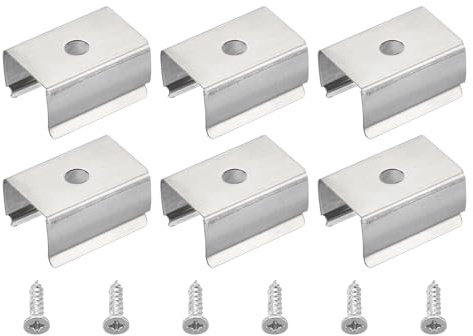 sourcing map Seilbefestigung Klammern Wand Kanal Montage Halterung Zubehör LED-Lichtstreifen Befestigungsklemmen für 12mm bis 13mm LED-Leuchtstreifen Edelstahl Packung von 50