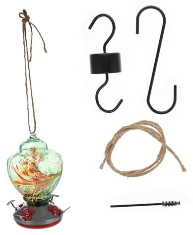 BESPORTBLE 1ensemble Distributeur De Nourriture pour Oiseaux Verre Mangeoire Pratique Et Facile à Nettoyer pour Oiseaux Design Simple Et Attrayant Plein Air