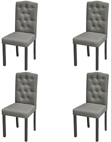 BaraSh Esszimmerstühle 4 STK. Grau Stoff Dining Chair Drehsessel Sessel Schminktisch