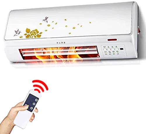 WUHUQN Bathroom Heaters Electric Fan Heater,Wall-Mounted Remote Control Convector Heater,Waterproof Electric Heating For Bathroom,With 3 Heat Settings,7.5h timing remote control