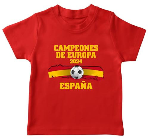 lepni.me Camiseta de Fútbol de España para Niños | Bandera Española Insignia | Copa del Mundo 2022 Campeones de la Eurocopa 2024 Los Mejores Fans (9-11 años Rojo Multicolor)