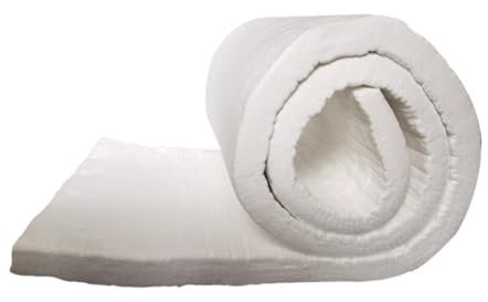 Couverture d'isolation en fibre de céramique de 20 mm d'épaisseur nominale à 2400 F pour poêle à bois pour cheminée, cheminée, chaudière, fours à pizza et forge, 61 x 300 cm