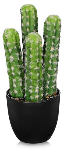 Oairse Artificial Cactus Plants 9.3 inch Small Faux Cactus Plant Indoor Fake Desert Cacti Succulents Plants Artificial Plant Indoor with Pot for Home Decor Office Desk Shelf