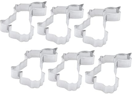 SHOWERORO 6pcs Easter Rabbit Biscuit Mould Set Reusable Bunny Cookie Cutters for Baking Fruit and Children’s DIY Random Style
