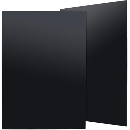 MAKTSAM 2PCS 420 x 297 x 3 mm A3 Black Acrylic Sheets, 16x12 Inch Smooth Rectangle Acrylic Panels Easy to Process for Display Rack, Picture Frame, Painting