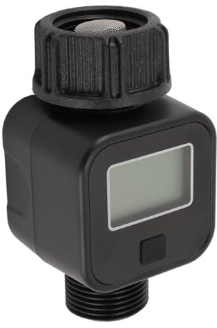 Wasserdurchflussmesser mit 3/4-Zoll-Gewindeanschluss und Digitalem Display, Digitaler Wasserzähler für Gartenschlauchbewässerung, Befüllen von Wohnmobil-Wassertanks, Rasensprinkler